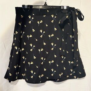 Flower Wrap Mini Skirt